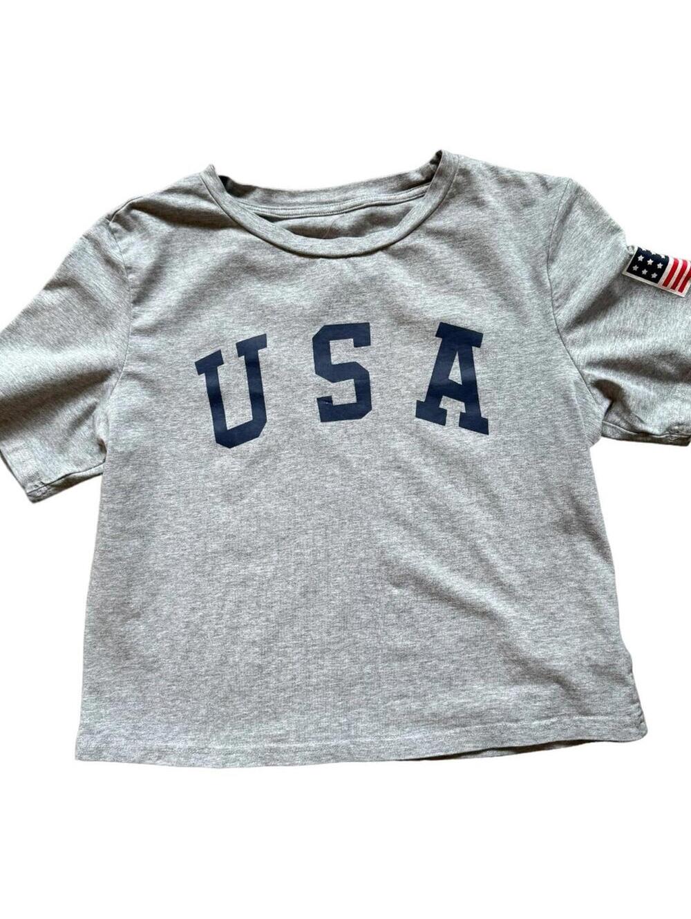 Brand Unknown | Women's Gray USA Top | Size M | 0921